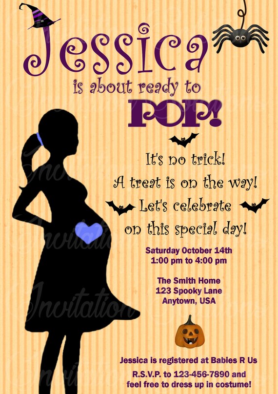 halloween themed baby shower invitations