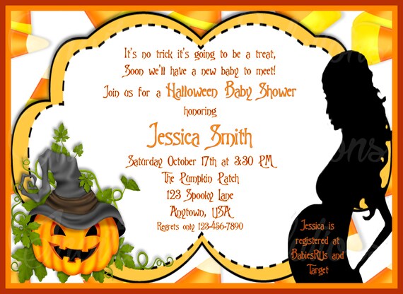 halloween themed baby shower invitations