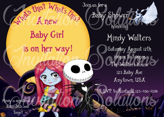 jack and sally baby shower invitations