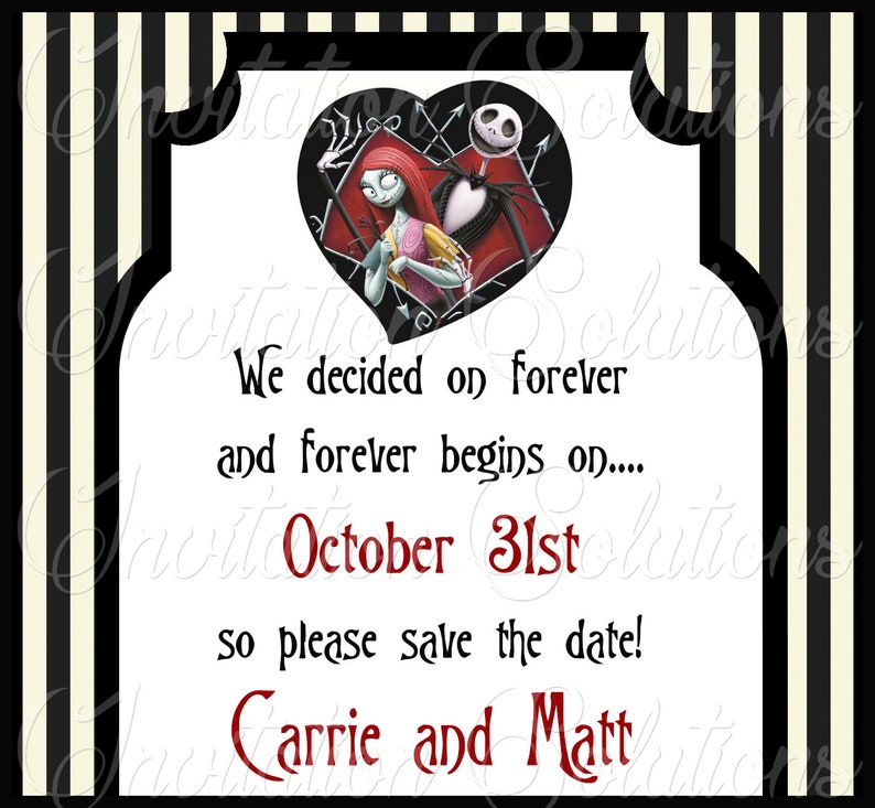 Jack and Sally Wedding Invitation Set/ Nightmare Before Etsy