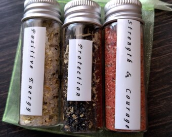 Ritual Salts Trio, Witchcraft, Protection, Strength, Positive Energy