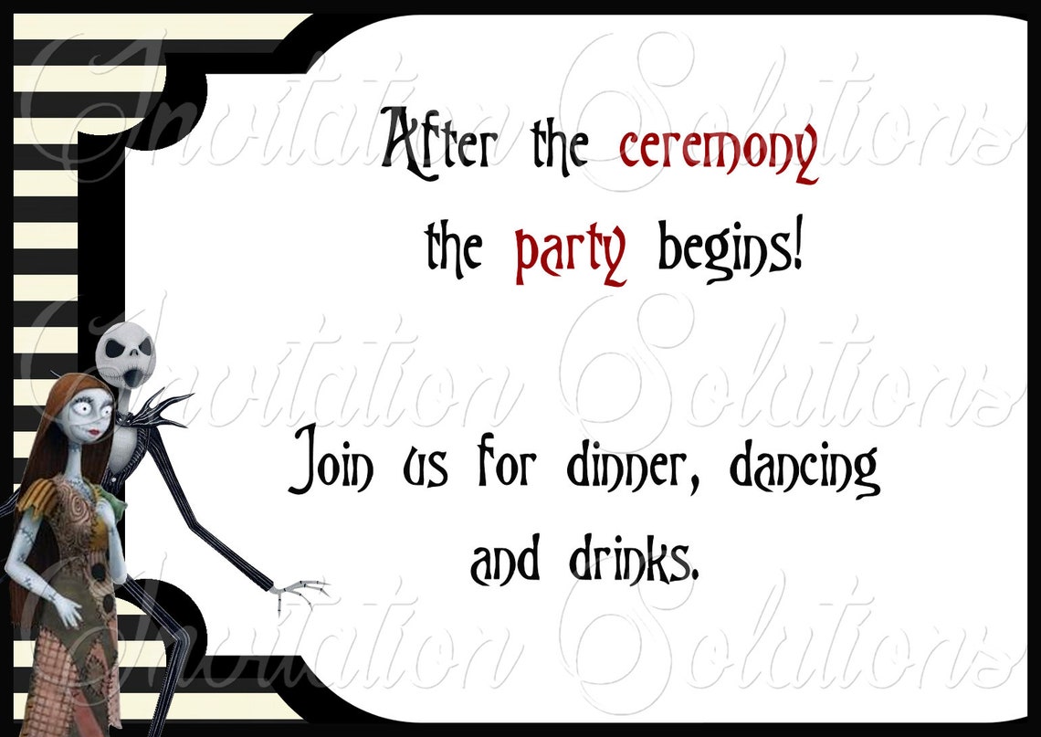 Jack and Sally Wedding Invitation set/ Nightmare Before Etsy