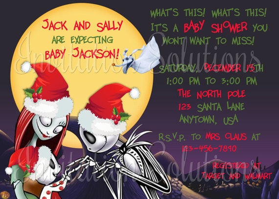 jack and sally baby shower invitations