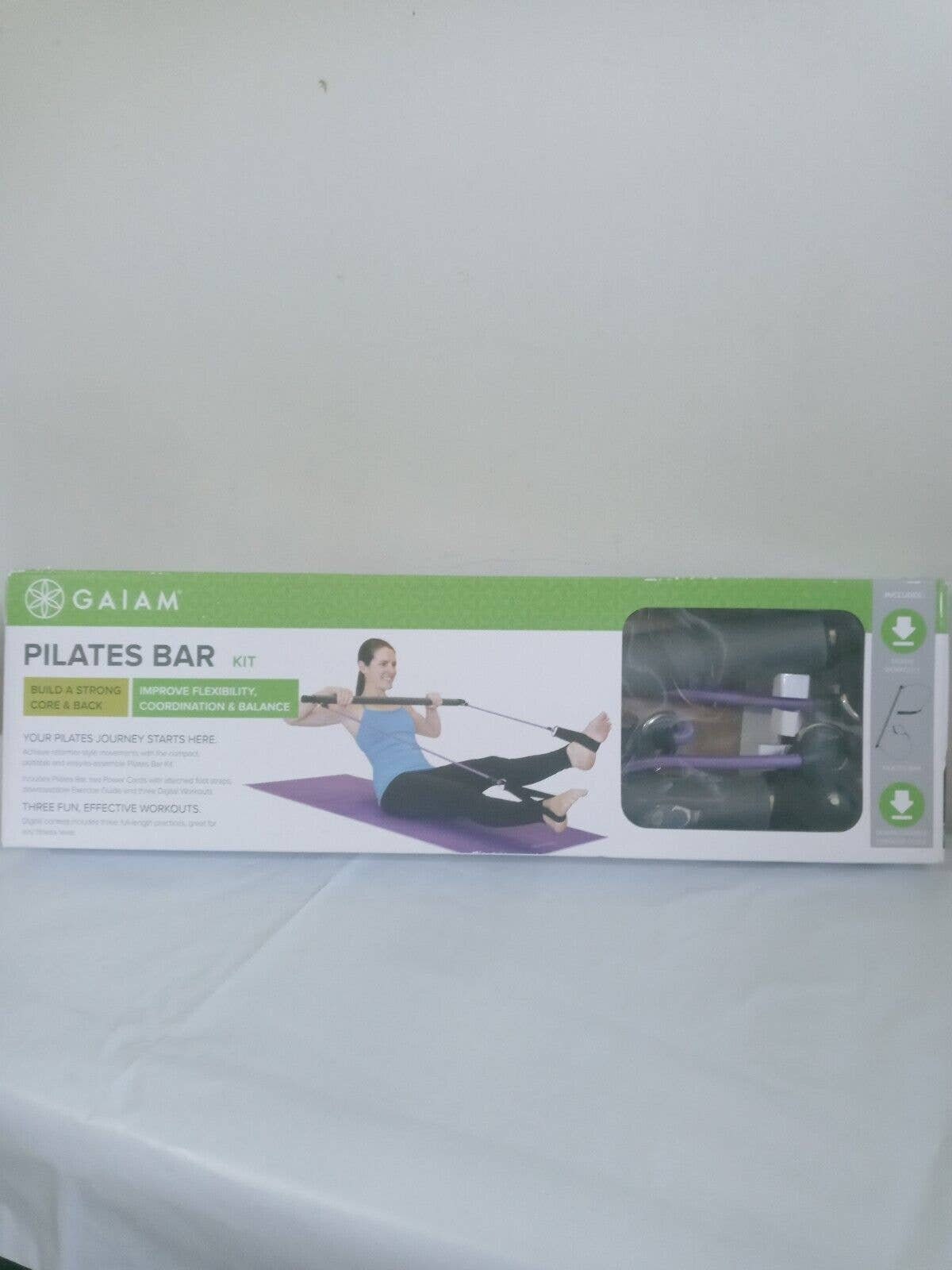 Gaiam Pilates Bar Kit Improves Flexibility Comes With Free Digital