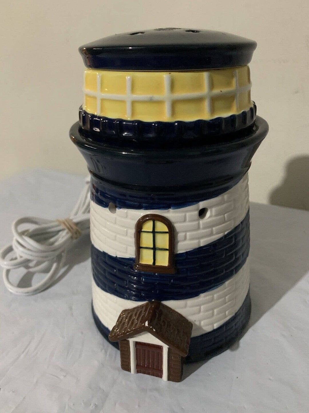 Scentsy Lighthouse Warmer Full Size Nautical Blue White 3 Pcs Etsy