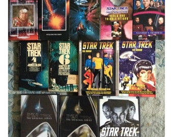 Star Trek Lot: 3 DVD'S, 5 VHS Tapes and 4 Paperback Books