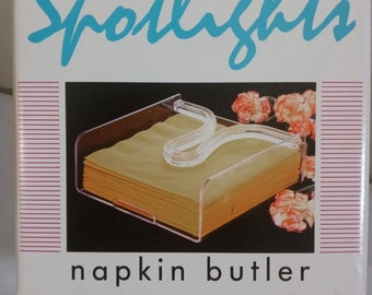 Spotlights 1988 #3300 Vintage Lucite Acrylic Clear Square Napkin Butler