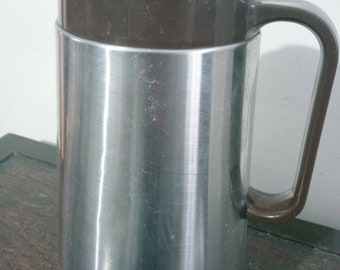 Corning Thermique Vintage Thermos Insulated Brown & Stainless Steal Carafe