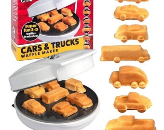 CucinaPro WOW Cars & Trucks Mini Waffle Maker Create 7 Shaped Vehicles (1780)