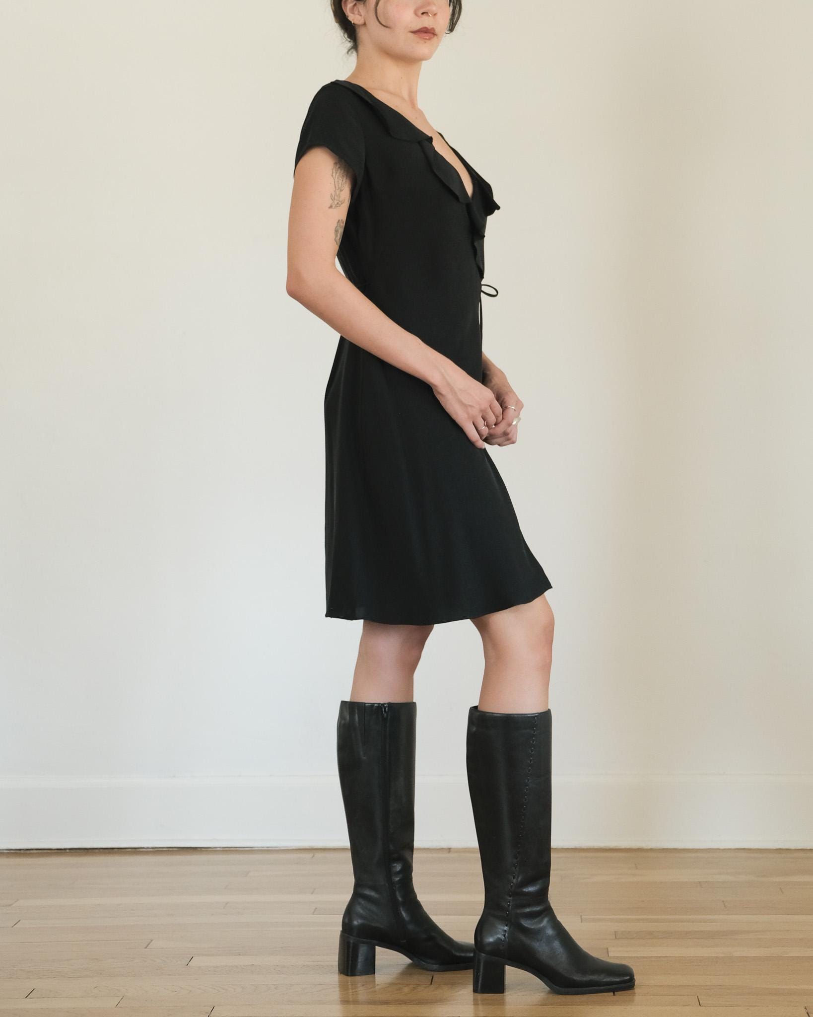 Y2K Silk Striped Dress (S)