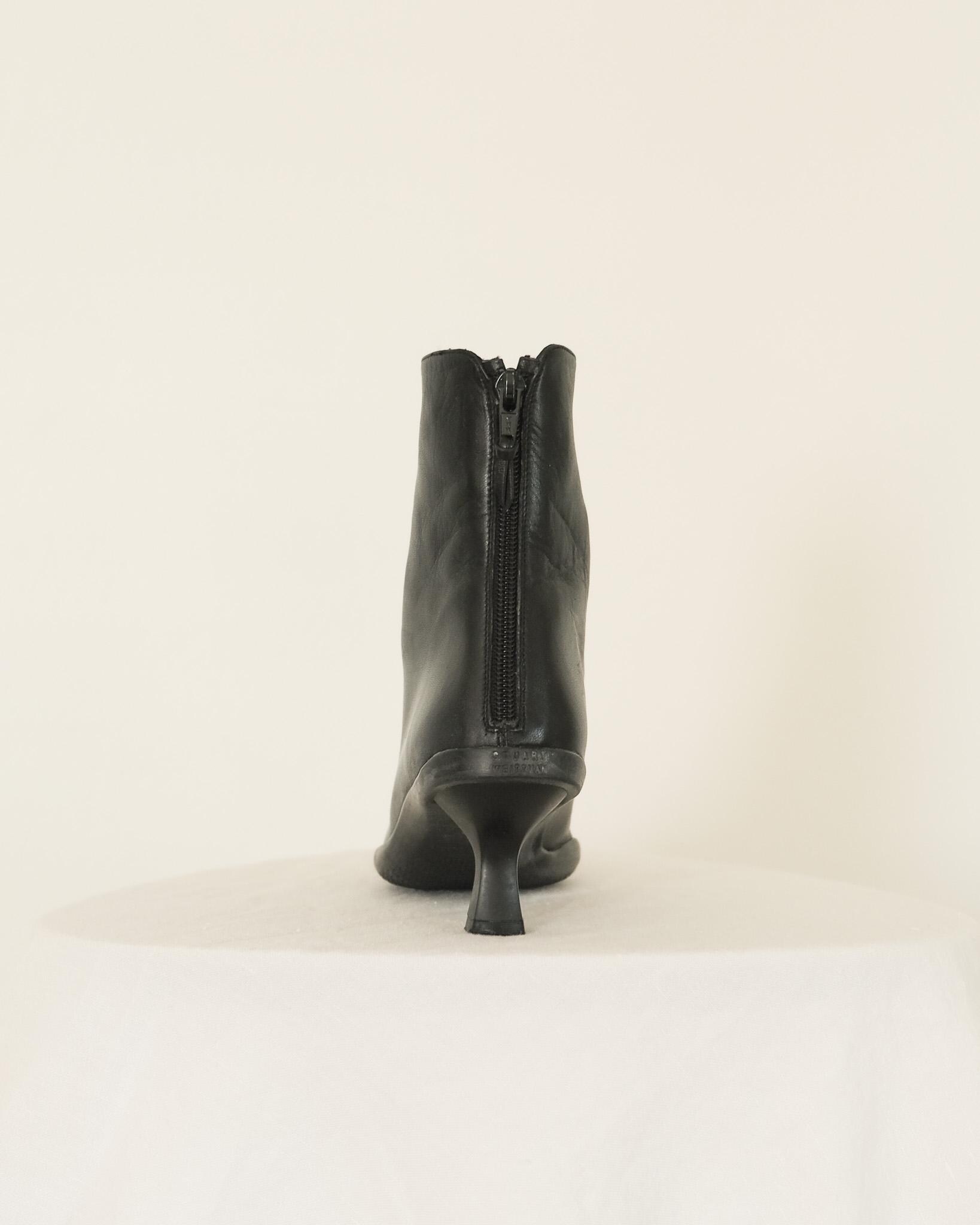 Escarpins Chaton Stuart Weitzman Noirs – Taille 6, Satin Avec Perles, Vintage