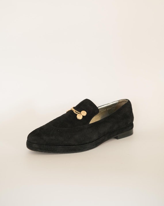 Vintage Joan & David Suede Loafers – 80s 90s Black Leather  display picture 3