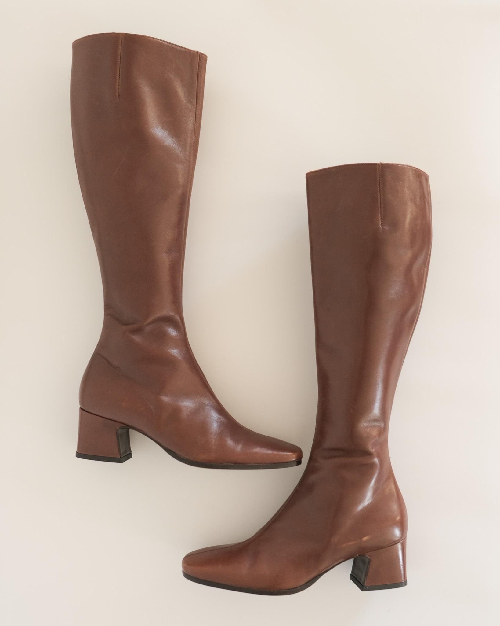 Knee high heel boots - Etsy Polska