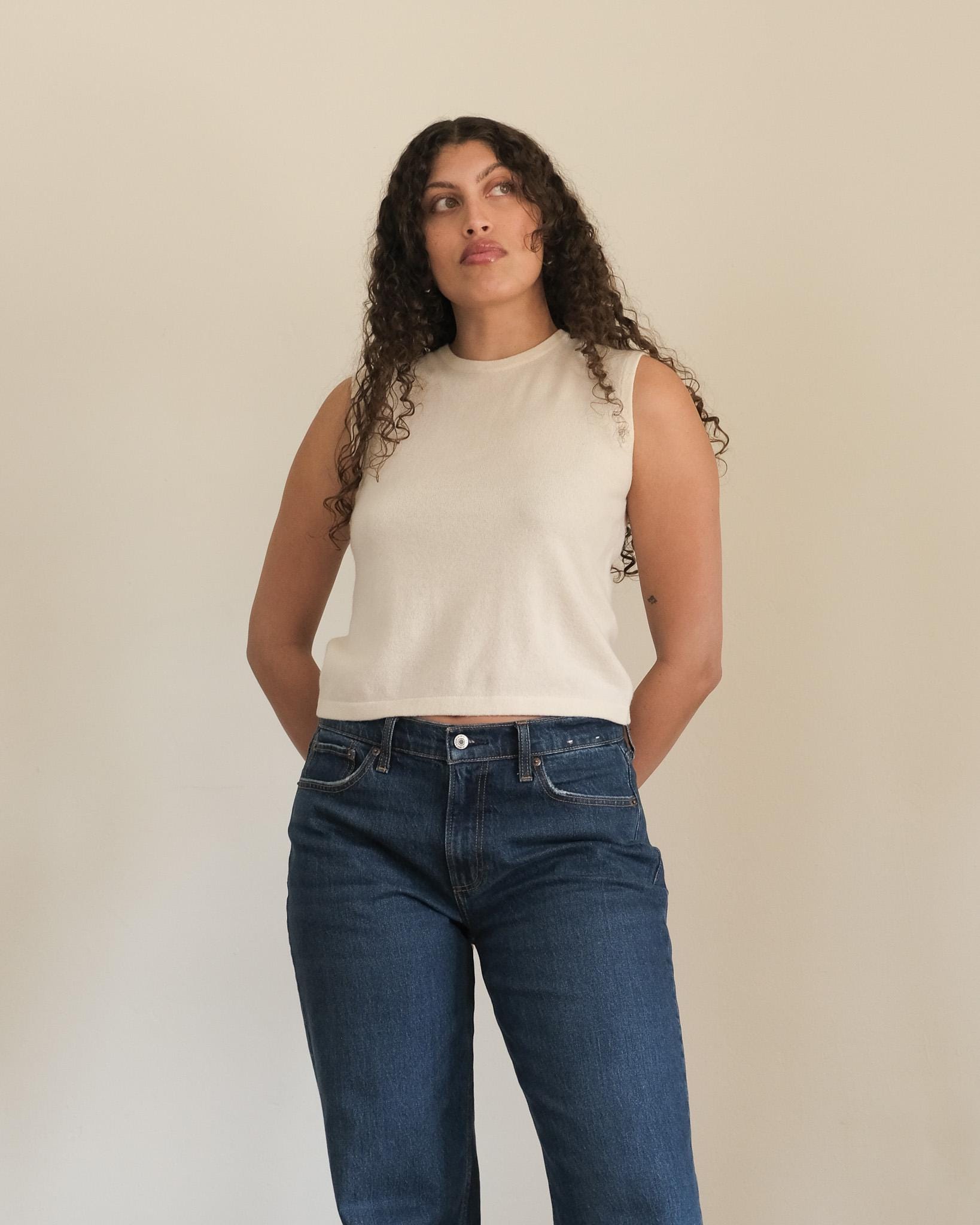 Cardigan/top Alexander McQueen 100% Cachemire Vintage - Taille M/I44, Neuf Avec étiquettes, Bleu