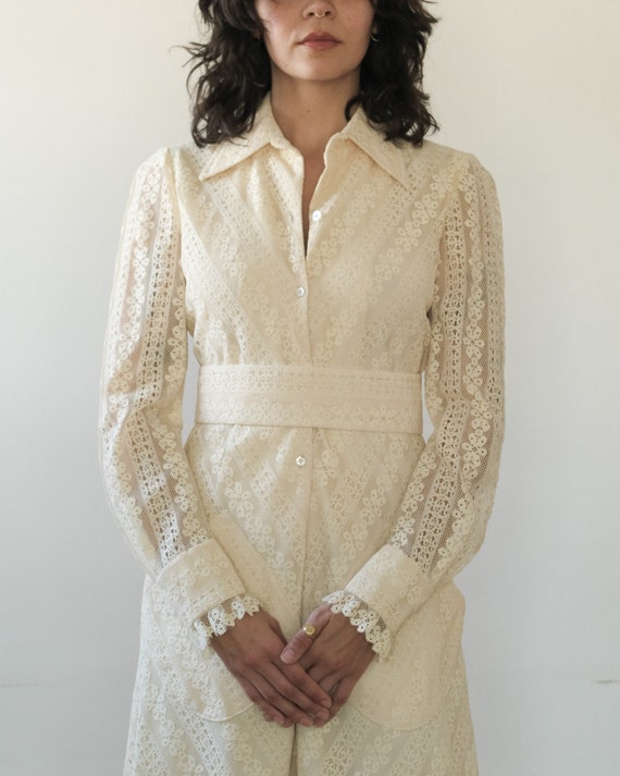Amelia Gray Lace Shirtdress - 60s Vintage Claudia Ransom off