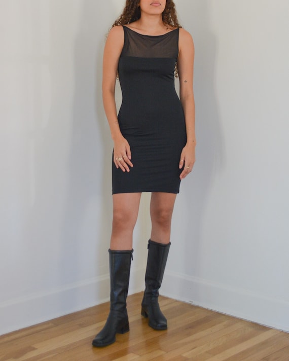 donna karan mini dress - 90s vintage dkny black m… - image 2