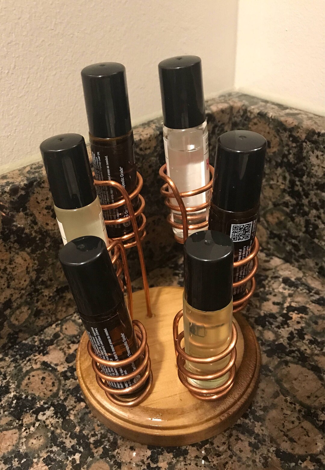 Essential Oil Roller Bottle Holder Natural Wood Essential Oil Etsy