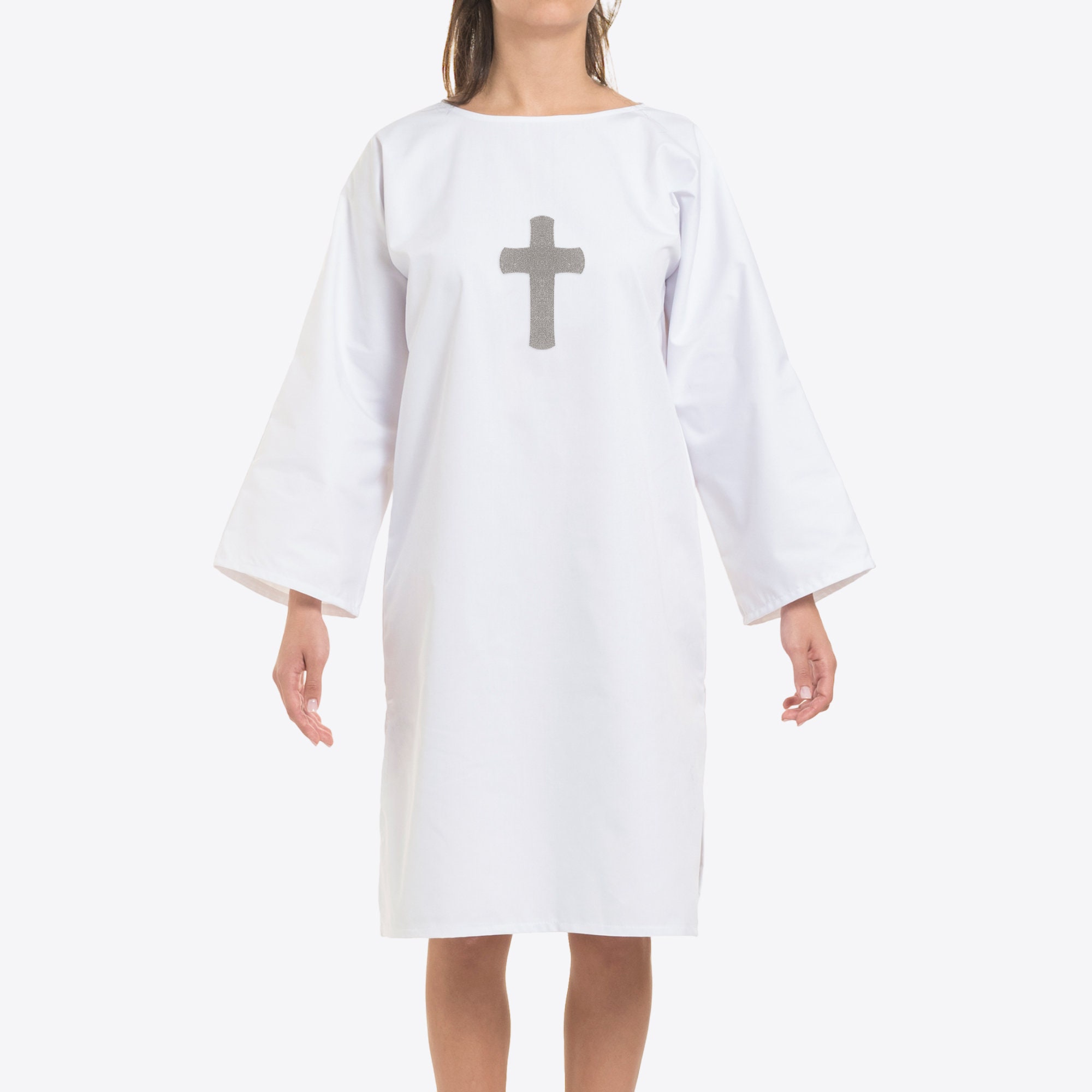 Orthodox Baptism Christening Women's Robe With Embroidered Cross - Etsy