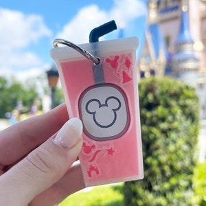 Starbs Cold Pink Drink Magic Band Buddy - Disney MagicBand+ Plus Puck Holder Icon Keeper