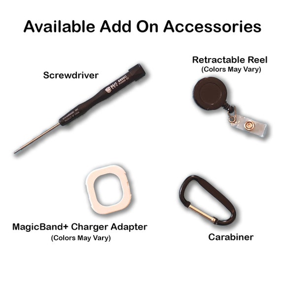 Magic Band Plus Plus Adapter with Screwdriver | Disney Smart Watch Clip | Watch Mount | White Magic Band + Adapter Clip | Smart Watch Accessory Band