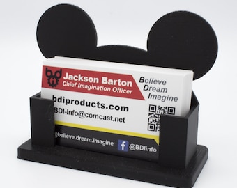 BizEarNess Business Card Holder - Home Decor - Office Accessory - Mickey Mouse inspired Home Decor