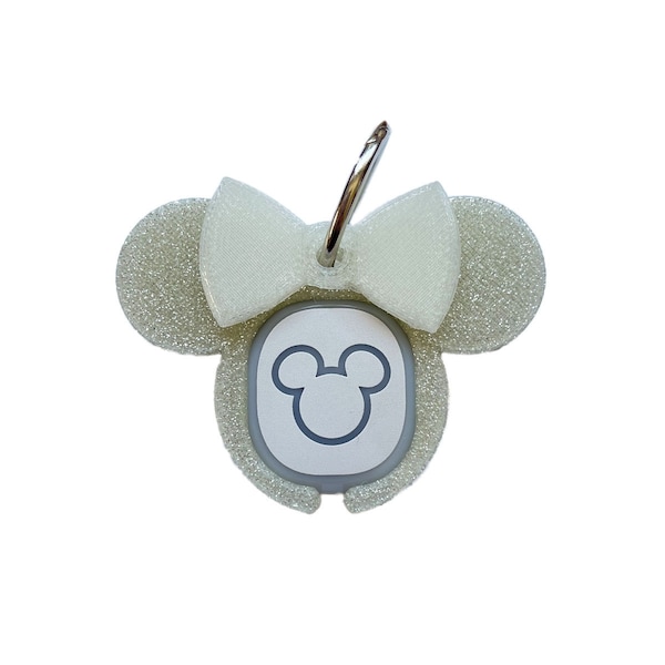 Sparkle Silver Ears Magic Band Buddy - Disney MagicBand Plus / 2.0 Puck Holder Icon Keeper