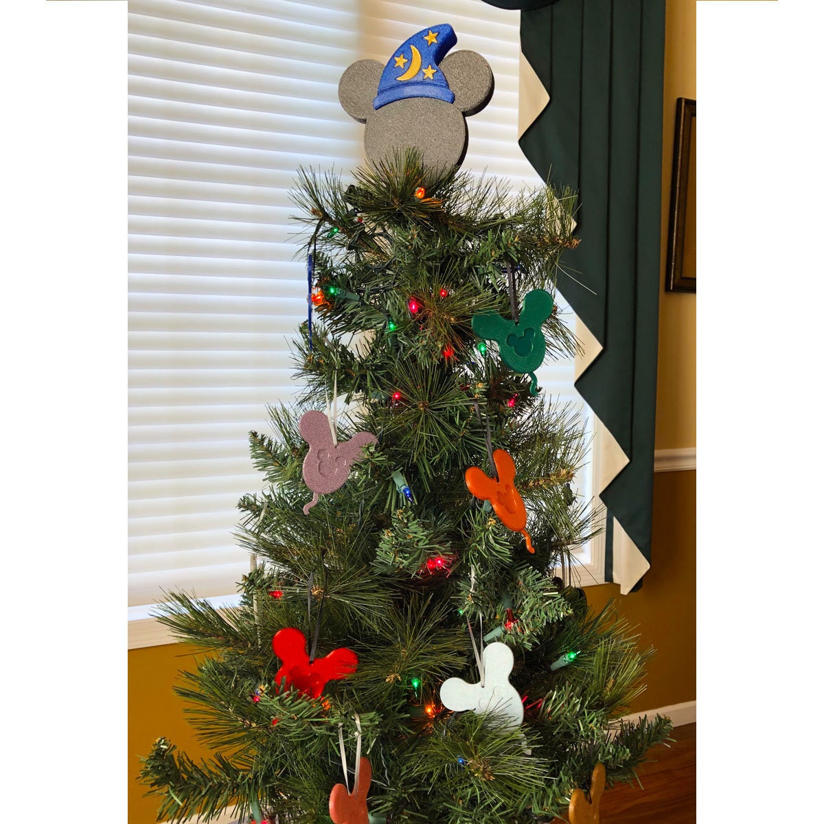 Tabletop Christmas Tree Topper Small Classic Icon With Hat Etsy