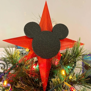 Custom Color Christmas Tree Topper - Star with Icon - Mickey Mouse