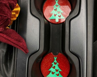 Christmas Tree Car Coasters - Set of 2 - CLEARANCE