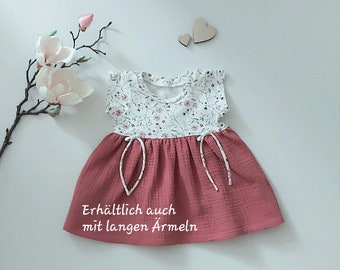 Musselin-Jersey-Kleid Baby/Kind Babykleid Musselin Kleidchen Trägerkleidchen Tunika Mädchenkleid Kinderkleid