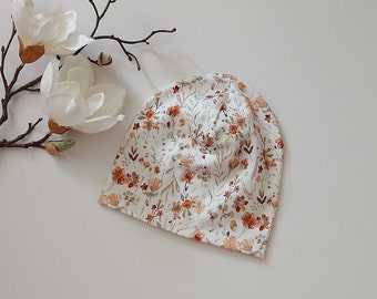 Ready for shipping! Beanie KU 42/43 Hat Baby/Child "Peach-colored flowers" Baby hat Children's hat Baby beanie Children's beanie Baby beanie