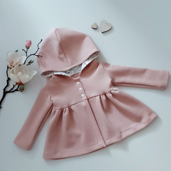 Cardigan Baby/Kind Jäckchen Kapuzenjacke Waffeljersey