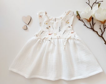 Muslin jersey dress baby/child baby dress muslin dress little strap dress little tunic girl dress children's dress