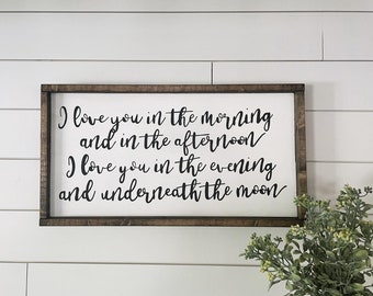 I Love You In The Morning And In The Afternoon Sign, I Love You Sign, Baby Shower Gift, Nursery Decor, Skidamarink Song, Nursery Decor