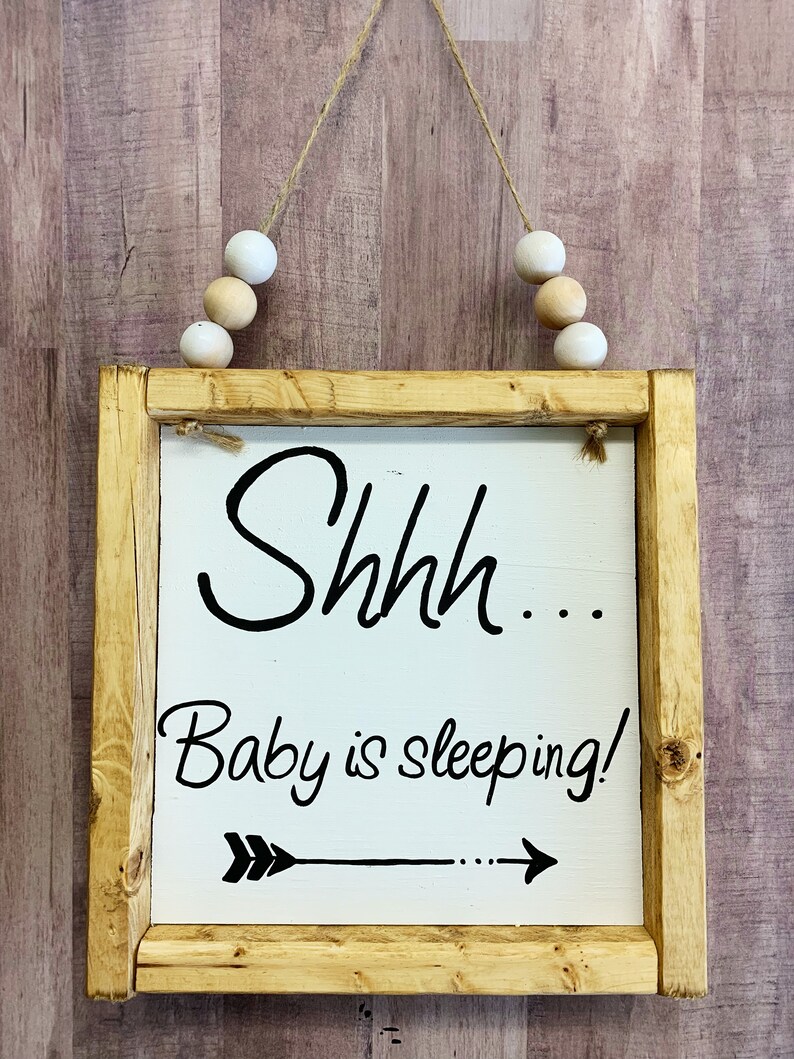 Shhh Baby is Sleeping Baby Sleeping Sign Baby Sleeping Etsy