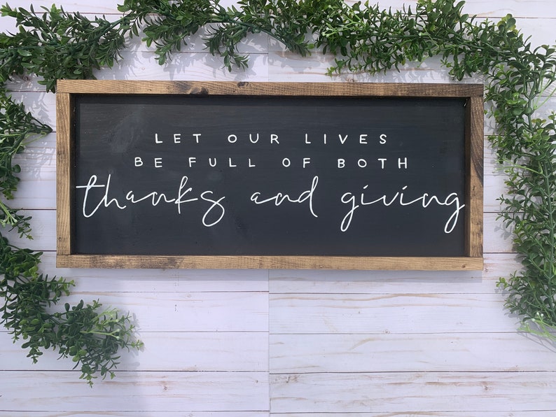 May our lives be filled with Thanks and Giving / Wood Sign / Fall Signs / Autumn Wooden Sign / Thanksgiving Wall Art / Fall Wooden Sign image 7