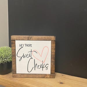 Hello Sweet Cheeks Wooden Wall Art, Funny Bathroom Signs, Bathroom wood sign, funny bathroom signs for over the toilet, funny gifts, humor