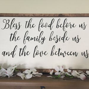 Bless the Food Before us The Family Beside us and the Love Between us Amen, dining Room Sign, rustic Kitchen Art, christian home decor