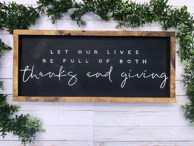 May our lives be filled with Thanks and Giving / Wood Sign / Fall Signs / Autumn Wooden Sign / Thanksgiving Wall Art / Fall Wooden Sign image 6