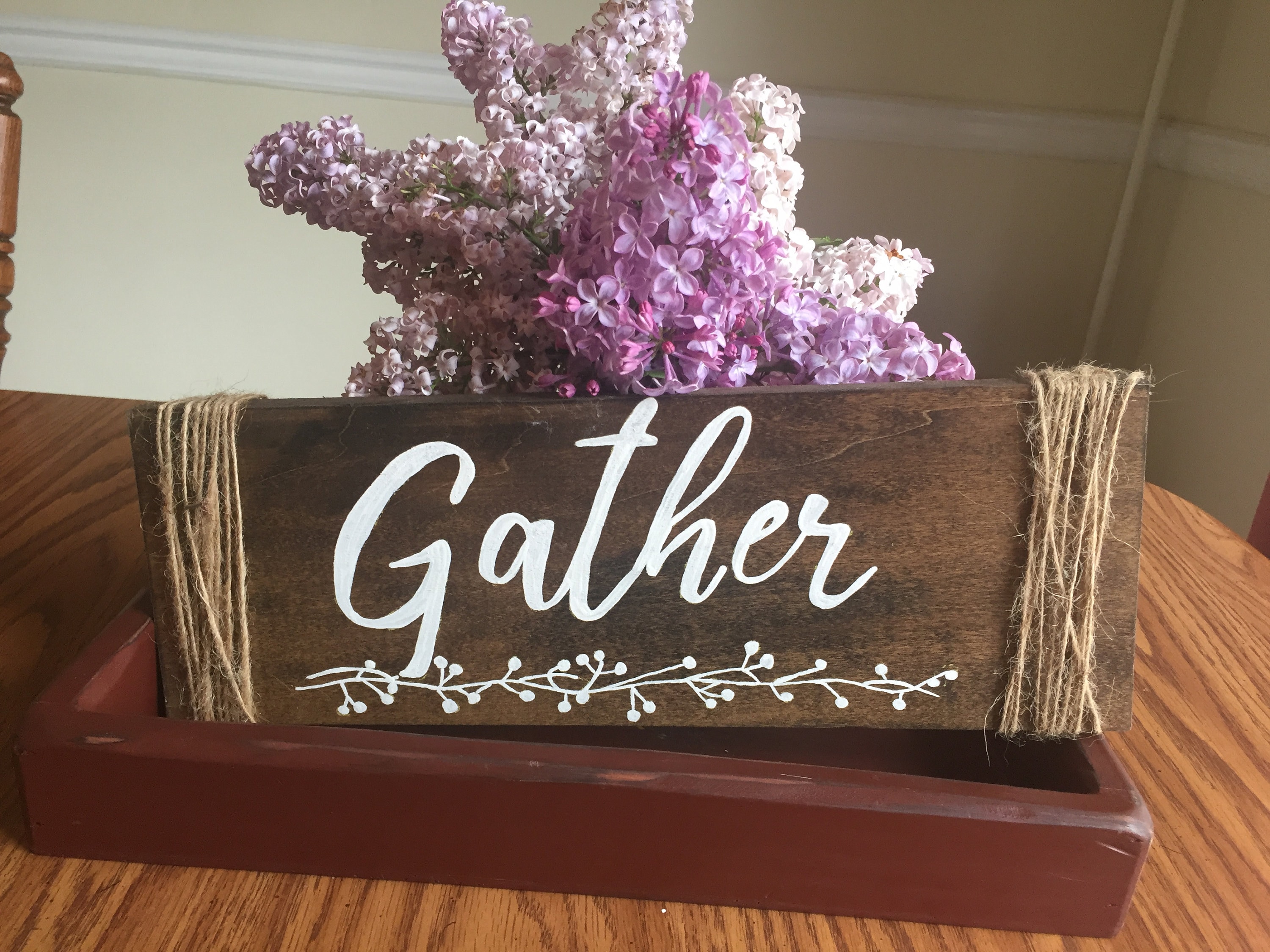 Gather Sign, Rustic Wood Sign, Small Gather Sign, Farmhouse Decor ...