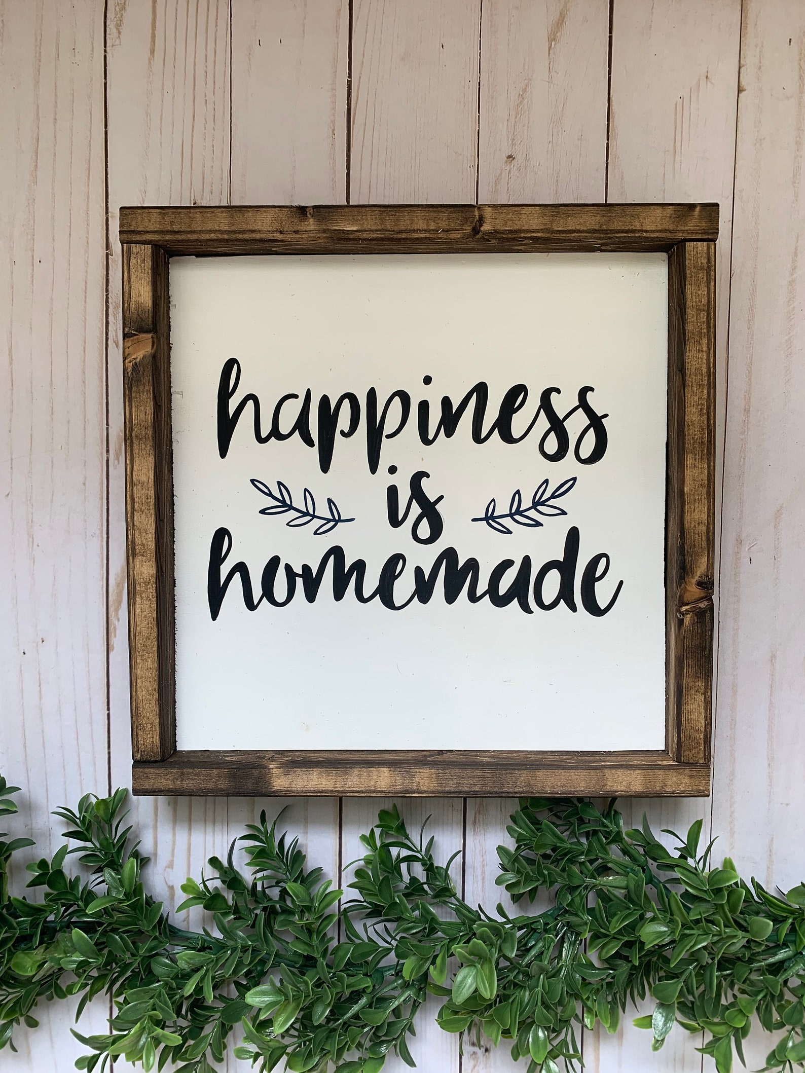 Happiness is Homemade Sign Home Decor Sign Happiness is Etsy