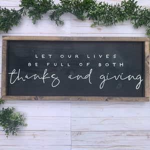 May our lives be filled with Thanks and Giving / Wood Sign / Fall Signs / Autumn Wooden Sign / Thanksgiving Wall Art / Fall Wooden Sign image 4