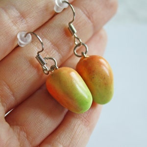 Mango Earrings | Realistic Tropical Fruit Jewelry | Handmade Foodie Gift