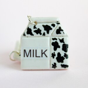 2D Milk Carton Handpainted Earrings, Polymer Clay Earrings, Milk Earrings, Drink Earrings, Milk Jewelry, Cow Print Earrings, Cow Jewelry