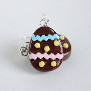 Chocolate Easter Egg Earrings, Easter Earrings, Polymer Clay Earrings, Easter Earrings, Miniature Food, Food Jewelry, Candy Earrings