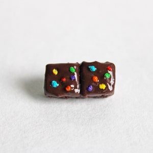 Rainbow Brownie Magnet: Handmade Polymer Clay Food Magnet