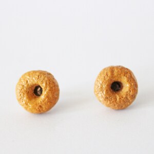 Miniature Cereal Stud Earrings: Handmade Polymer Clay Food Jewelry