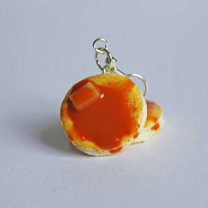 Pancakes and Butter Earrings, Miniature Food, Polymer Clay Charms, Food Earrings, Pancake Charm, Pancake Jewelry, Pancake Earrings