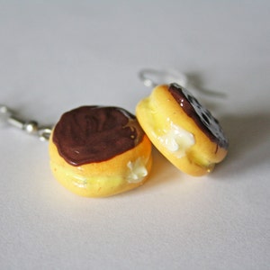 Boston Cream Donut Earrings, Polymer Clay Earrings, Food Earrings, Food Jewelry, Foodie Gifts, Dessert Jewelry, Doughnut Earrings