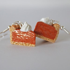 Pumpkin Pie Slice Earrings, Polymer Clay Earrings, Food Earrings, Food Jewelry, Pumpkin Pie Jewelry, Dessert Jewelry, Thanksgiving Earrings